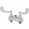 T&S Brass And Bronze Works T&S B-1110-LN-WH4 Deck Mount Workboard Faucet Base With 4" Centers, 4" Wrist Action Handles, And Tailpieces