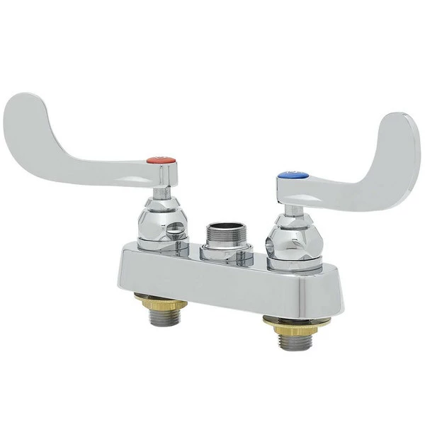 T&S Brass And Bronze Works T&S B-1110-LN-WH4 Deck Mount Workboard Faucet Base With 4" Centers, 4" Wrist Action Handles, And Tailpieces 1 T&S Brass And Bronze Works T&S B-1110-LN-WH4 Deck Mount Workboard Faucet Base With 4" Centers, 4" Wrist Action Handles, And Tailpieces