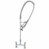 T&S Brass And Bronze Works T&S B-2277 EasyInstall Deck Mounted 39 1/4" High Pre-Rinse Faucet With Adjustable 8" Centers, 44" Hose, 12" Wall Bracket, And Installation Kit