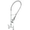 T&S Brass And Bronze Works T&S B-2277-CR EasyInstall Deck Mounted 39 1/4" High Pre-Rinse Faucet With Adjustable 8" Centers, 44" Hose, Vacuum Breaker, 12" Wall Bracket, And Installation Kit