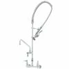 T&S Brass And Bronze Works T&S B-2278-01 EasyInstall Wall Mounted 41 1/4" High Pre-Rinse Faucet With Adjustable 8" Centers, 44" Hose, 12" Add-On Faucet, Vacuum Breaker, 6" Wall Bracket, And Installation Kit