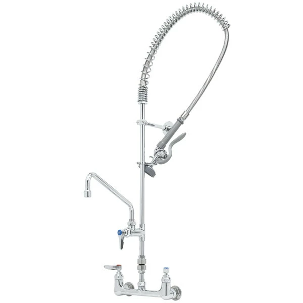 T&S Brass And Bronze Works T&S B-2278-01 EasyInstall Wall Mounted 41 1/4" High Pre-Rinse Faucet With Adjustable 8" Centers, 44" Hose, 12" Add-On Faucet, Vacuum Breaker, 6" Wall Bracket, And Installation Kit 1 T&S Brass And Bronze Works T&S B-2278-01 EasyInstall Wall Mounted 41 1/4" High Pre-Rinse Faucet With Adjustable 8" Centers, 44" Hose, 12" Add-On Faucet, Vacuum Breaker, 6" Wall Bracket, And Installation Kit