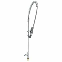 T&S Brass And Bronze Works T&S B-2285-BC EasyInstall Deck Mounted 45 1/2" High Pre-Rinse Faucet With Single Inlet, Low Flow Spray Valve, 44" Hose, And 6" Wall Bracket