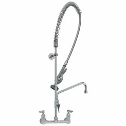 T&S Brass And Bronze Works T&S B-2405 Wall Mounted 37 5/8" High Pre-Rinse Faucet With Adjustable 8" Centers, 44" Hose, 12" Add-On Faucet, And 6" Wall Bracket 3 T&S Brass And Bronze Works T&S B-2405 Wall Mounted 37 5/8" High Pre-Rinse Faucet With Adjustable 8" Centers, 44" Hose, 12" Add-On Faucet, And 6" Wall Bracket -T&S Brass-shop 1633602