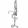 T&S Brass And Bronze Works T&S MPY-2DCN-06 EasyInstall Deck Mounted 24 3/4" High Mini Pre-Rinse Faucet With Flex Inlets, Low Flow Spray Valve, Club Handles, 24" Hose, 6" Add-On Faucet, And 6" Wall Bracket