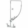 T&S Brass And Bronze Works T&S B-0131-CR-B Wall Mounted 29 7/8" High Pre-Rinse Faucet With Adjustable 8" Centers, Swivel Arm, 20" Hose, And 6" Wall Bracket