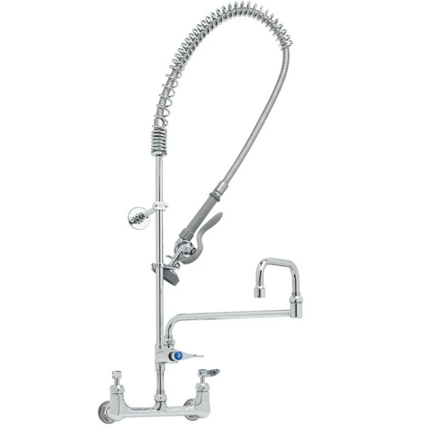 T&S Brass And Bronze Works T&S B-0133-18DJ-CRB EasyInstall Wall Mounted Pre-Rinse Faucet With 8" Centers, 1.15 GPM Spray Valve, 18" Double-Jointed Add-On Faucet, Cerama Cartridges, And Lever Handles 2 T&S Brass And Bronze Works T&S B-0133-18DJ-CRB EasyInstall Wall Mounted Pre-Rinse Faucet With 8" Centers, 1.15 GPM Spray Valve, 18" Double-Jointed Add-On Faucet, Cerama Cartridges, And Lever Handles - Image 2