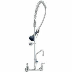 T&S Brass And Bronze Works T&S B-0133-A08-B08C EasyInstall Wall Mounted 37 1/2" High Pre-Rinse Faucet With Adjustable 8" Centers, Ergonomic Low Flow Spray Valve, 44" Hose, 8" Add-On Faucet, And 6" Wall Bracket 3 T&S Brass And Bronze Works T&S B-0133-A08-B08C EasyInstall Wall Mounted 37 1/2" High Pre-Rinse Faucet With Adjustable 8" Centers, Ergonomic Low Flow Spray Valve, 44" Hose, 8" Add-On Faucet, And 6" Wall Bracket -T&S Brass-shop 1634728