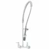 T&S Brass And Bronze Works T&S B-0133-CR-BC EasyInstall Wall Mounted 33 1/4" High Pre-Rinse Faucet With Adjustable 8" Centers, Low Flow Spray Valve, 44" Hose, And 6" Wall Bracket