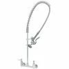 T&S Brass And Bronze Works T&S B-0133-V-B EasyInstall Wall Mounted 37" High Pre-Rinse Faucet With Adjustable 8" Centers, 44" Hose, Vacuum Breaker, And 6" Wall Bracket