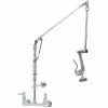 T&S Brass And Bronze Works T&S B-0134-B Wall Mounted 40" High Pre-Rinse Faucet With Adjustable 8" Centers, Roto-Flex Support, And 6" Wall Bracket