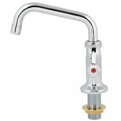T&S Brass And Bronze Works Equip By T&S 5F-2SLF06 Deck Mounted Single Hole Faucet With Flex Inlets, 6 1/8" Swing Spout, Laminar Flow Device, Cerama Cartridges, And Lever Handles -T&S Brass-shop 1650177