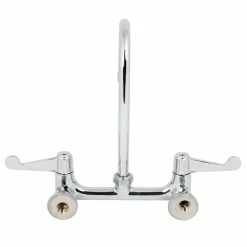 T&S Brass And Bronze Works Equip By T&S 5F-8WWB05 Wall Mounted Faucet With 7 15/16" Gooseneck Spout, 8" Centers, Laminar Flow Device, And Wrist Handles -T&S Brass-shop 1655370