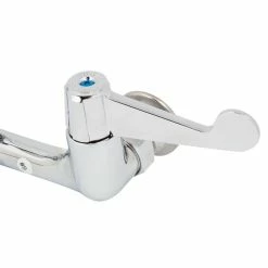 T&S Brass And Bronze Works Equip By T&S 5F-8WWB10 Wall Mounted Faucet With Adjustable 8" Centers, 10 1/8" Swing Spout, Laminar Flow Device, Cerama Cartridges, And Wrist Handles -T&S Brass-shop 1658273