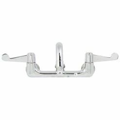 T&S Brass And Bronze Works Equip By T&S 5F-8WWB12 Wall Mounted Faucet With Adjustable 8" Centers, 12" Swing Spout, Laminar Flow Device, Cerama Cartridges, And Wrist Handles