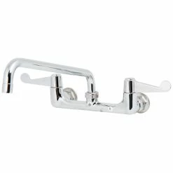 T&S Brass And Bronze Works Equip By T&S 5F-8WWB12 Wall Mounted Faucet With Adjustable 8" Centers, 12" Swing Spout, Laminar Flow Device, Cerama Cartridges, And Wrist Handles -T&S Brass-shop 1658436