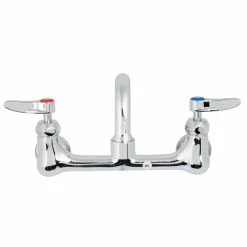 T&S Brass And Bronze Works T&S B-0231-CR-SC-F1 Wall Mounted Faucet With 8" Centers, 12" Swing Spout, 1 GPM Aerator, Cerama Cartridges And Lever Handles