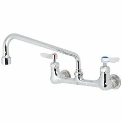 T&S Brass And Bronze Works T&S B-0231-CR-SC-F1 Wall Mounted Faucet With 8" Centers, 12" Swing Spout, 1 GPM Aerator, Cerama Cartridges And Lever Handles -T&S Brass-shop 1661680