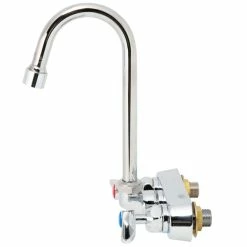 T&S Brass And Bronze Works T&S B-1146-V12-CR Wall Mounted Workboard Faucet With 5 3/4" Gooseneck Spout, 4" Centers, 1.2 GPM Aerator, Cerama Cartridges, And Lever Handles -T&S Brass-shop 1661824