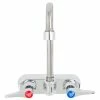 T&S Brass And Bronze Works T&S B-1115-132XF1CR Wall Mounted Workboard Faucet With 4" Centers, 2 7/8" Gooseneck Spout, 1 GPM Aerator, Cerama Cartridges, And Lever Handles