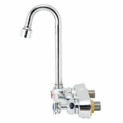 T&S Brass And Bronze Works T&S B-1115-132XF1CR Wall Mounted Workboard Faucet With 4" Centers, 2 7/8" Gooseneck Spout, 1 GPM Aerator, Cerama Cartridges, And Lever Handles -T&S Brass-shop 1668347