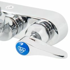 T&S Brass And Bronze Works T&S B-1115-132XF1CR Wall Mounted Workboard Faucet With 4" Centers, 2 7/8" Gooseneck Spout, 1 GPM Aerator, Cerama Cartridges, And Lever Handles -T&S Brass-shop 1668350