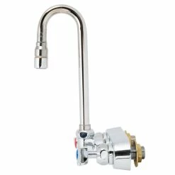 T&S Brass And Bronze Works T&S B-1115-132XN5CR Wall Mounted Workboard Faucet With 2 7/8" Gooseneck Spout, 4" Centers, .5 GPM Non-Aerated Spray Device, Cerama Cartridges, And Lever Handles -T&S Brass-shop 1668414