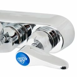 T&S Brass And Bronze Works T&S B-1115-132XN5CR Wall Mounted Workboard Faucet With 2 7/8" Gooseneck Spout, 4" Centers, .5 GPM Non-Aerated Spray Device, Cerama Cartridges, And Lever Handles -T&S Brass-shop 1668416