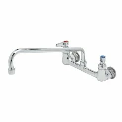 T&S Brass And Bronze Works T&S B-2299 Wall Mounted Faucet With 14" Swing Spout, 23.09 GPM Stream Regulator, 8" Adjustable Centers, And Lever Handles