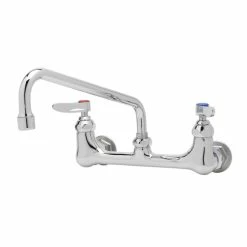 T&S Brass And Bronze Works T&S B-2342 Wall Mounted Faucet With 10" Swing Spout, 23.09 GPM Stream Regulator, 8" Adjustable Centers, And Lever Handles