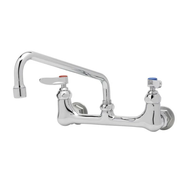 T&S Brass And Bronze Works T&S B-2342 Wall Mounted Faucet With 10" Swing Spout, 23.09 GPM Stream Regulator, 8" Adjustable Centers, And Lever Handles 1 T&S Brass And Bronze Works T&S B-2342 Wall Mounted Faucet With 10" Swing Spout, 23.09 GPM Stream Regulator, 8" Adjustable Centers, And Lever Handles