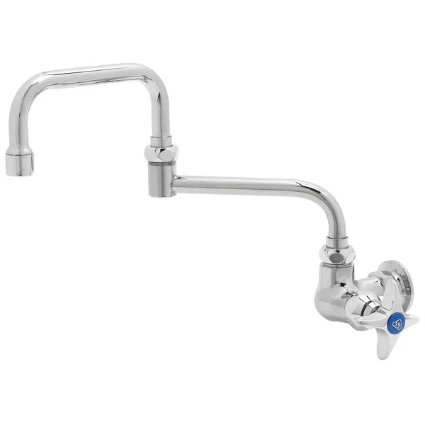 T&S Brass And Bronze Works T&S B-0262 Wall Mounted Faucet With 12" Double-Jointed Swing Spout, 4.16 GPM Stream Regulator, And 4-Arm Handle 1 T&S Brass And Bronze Works T&S B-0262 Wall Mounted Faucet With 12" Double-Jointed Swing Spout, 4.16 GPM Stream Regulator, And 4-Arm Handle