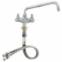 T&S Brass And Bronze Works Equip By T&S 5F-2SLX08A Deck Mounted Faucet With Single Base, 8 1/8" Swing Spout, 2.2 GPM Aerator, And Lever Handles