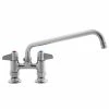 T&S Brass And Bronze Works Equip By T&S 5F-4DLS10A Deck Mounted Faucet With 4" Centers, 10 1/8" Swing Spout, 2.2 GPM Aerator, And Lever Handles