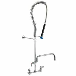 Fisher 34479 Backsplash Mounted Pre-Rinse Faucet With 8" Centers, 14" Add-On Faucet, And Wall Bracket