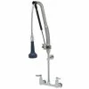 T&S Brass And Bronze Works T&S B-0133-CR-B8P 34 1/4" High Wall Mounted DuraPull Pre-Rinse Faucet 8" Adjustable Centers, 30" Hose, 1.07 GPM Spray Valve, And Wall Bracket