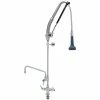T&S Brass And Bronze Works T&S B-0113-12-CRB8P 47 1/8" High Deck Mounted DuraPull Pre-Rinse Faucet With Flex Inlets, 30" Hose, 1.07 GPM Spray Valve, 12" Add-On Faucet, And Wall Bracket