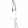 T&S Brass And Bronze Works T&S B-0113-12CRB8TP 49" High Deck Mounted DuraPull Pre-Rinse Faucet With Flex Inlets, 30" Hose, 1.07 GPM Spray Valve, 12" Add-On Faucet, Accessory Tee, And Wall Bracket