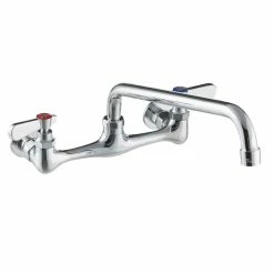 Regency Plumbing & Hardware Regency Wall Mount Faucet With 12" Swing Spout And 8" Centers
