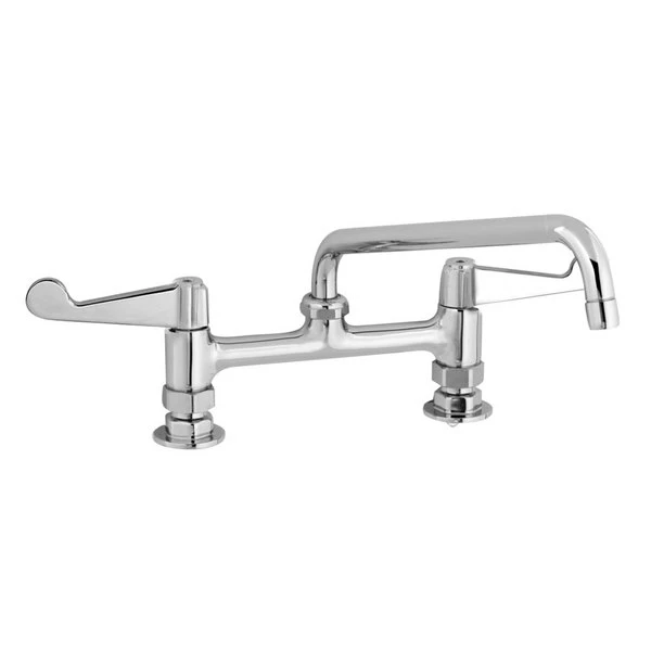 T&S Brass And Bronze Works Equip By T&S 5F-8DWS14 Deck Mount Mixing Faucet With Wrist Action Handles And 14 1/8" Swing Nozzle On 8" Centers 1 T&S Brass And Bronze Works Equip By T&S 5F-8DWS14 Deck Mount Mixing Faucet With Wrist Action Handles And 14 1/8" Swing Nozzle On 8" Centers