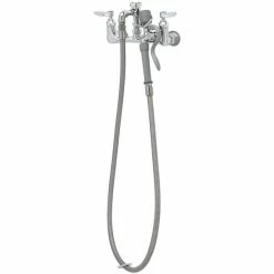 T&S Brass And Bronze Works T&S B-0167-J Wall Mounted Faucet With 1.07 GPM Spray Valve, 68" Hose, And 8" Centers