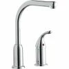 Elkay LKF413945RS Everyday Deck Mount Chrome Kitchen Faucet With Remote Lever Handle And Restricted Spout