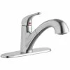 Elkay LK5000LS Everyday Deck Mount Lustrous Steel Kitchen Faucet With Pull-Out Spray Head, Lever Handle, And Deck Plate