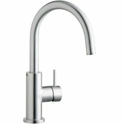 Elkay LK7921SSS Allure Deck Mount Satin Stainless Steel Kitchen Faucet With Forward Lever Handle