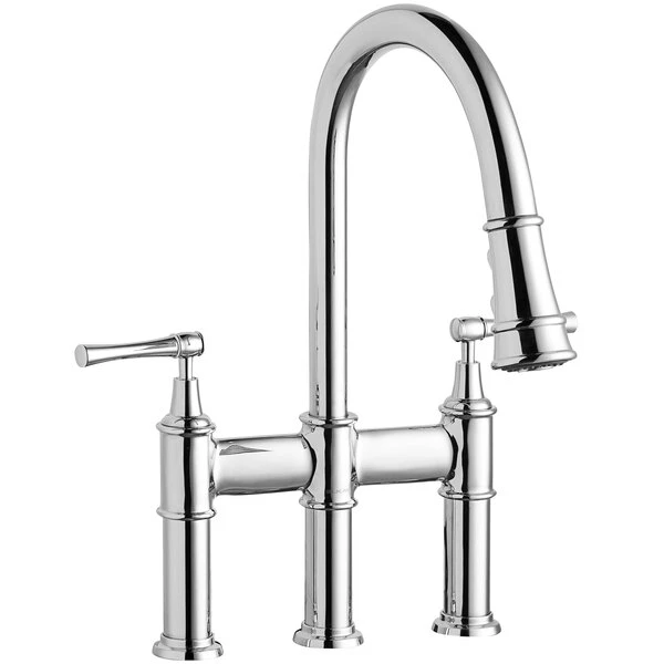Elkay LKEC2037CR Explore Deck Mount Chrome Bridge Faucet With Pull-Down Spray Head And Lever Handles 1 Elkay LKEC2037CR Explore Deck Mount Chrome Bridge Faucet With Pull-Down Spray Head And Lever Handles