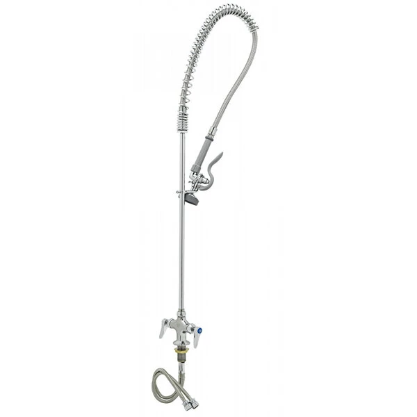 T&S Brass And Bronze Works T&S B-0113-CR EasyInstall Deck Mounted 42" High Pre-Rinse Faucet With Flex Inlets And 44" Hose 1 T&S Brass And Bronze Works T&S B-0113-CR EasyInstall Deck Mounted 42" High Pre-Rinse Faucet With Flex Inlets And 44" Hose