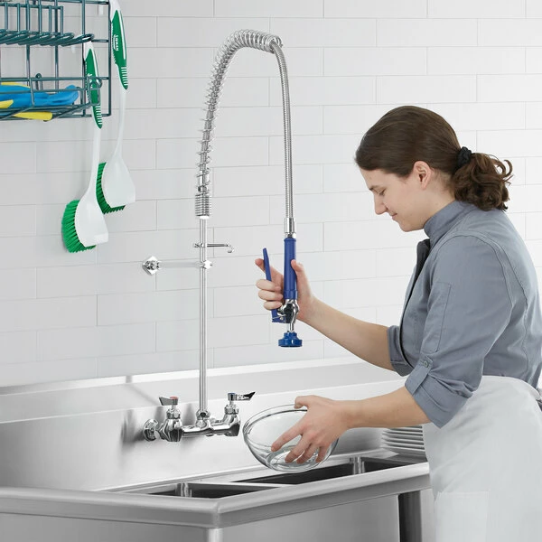 Waterloo 1.15 GPM Wall-Mounted Pre-Rinse Faucet With 8" Centers 1 Waterloo 1.15 GPM Wall-Mounted Pre-Rinse Faucet With 8" Centers