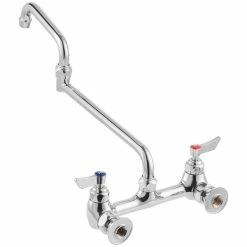 Waterloo Wall-Mounted Faucet With 8" Centers And 18" Double-Jointed Swing Spout 5 Waterloo Wall-Mounted Faucet With 8" Centers And 18" Double-Jointed Swing Spout -T&S Brass-shop 2184295