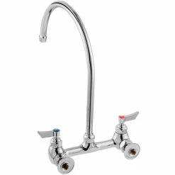 Waterloo Wall Mount Faucet With 12" Gooseneck Spout And 8" Centers -T&S Brass-shop 2184515