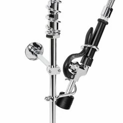 T&S Brass And Bronze Works Equip By T&S 5PR-8W12-C Wall Mounted 35 11/16" High Pre-Rinse Faucet With 8" Adjustable Centers, 1.2 GPM Spray Valve, 44" Hose, 12" Add-On Faucet, And 6" Wall Bracket -T&S Brass-shop 2190667